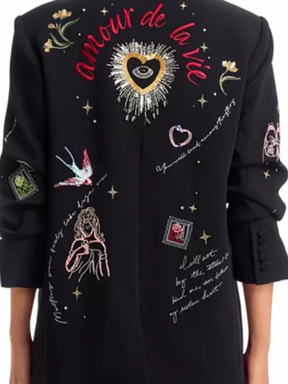 cinq a sept Black Embroidered Floral & Motif Blazer - Picture 2 of 5